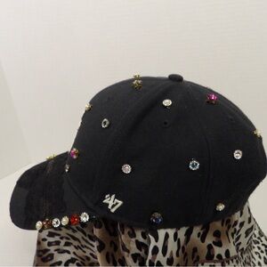 Embellished Black NY Cap